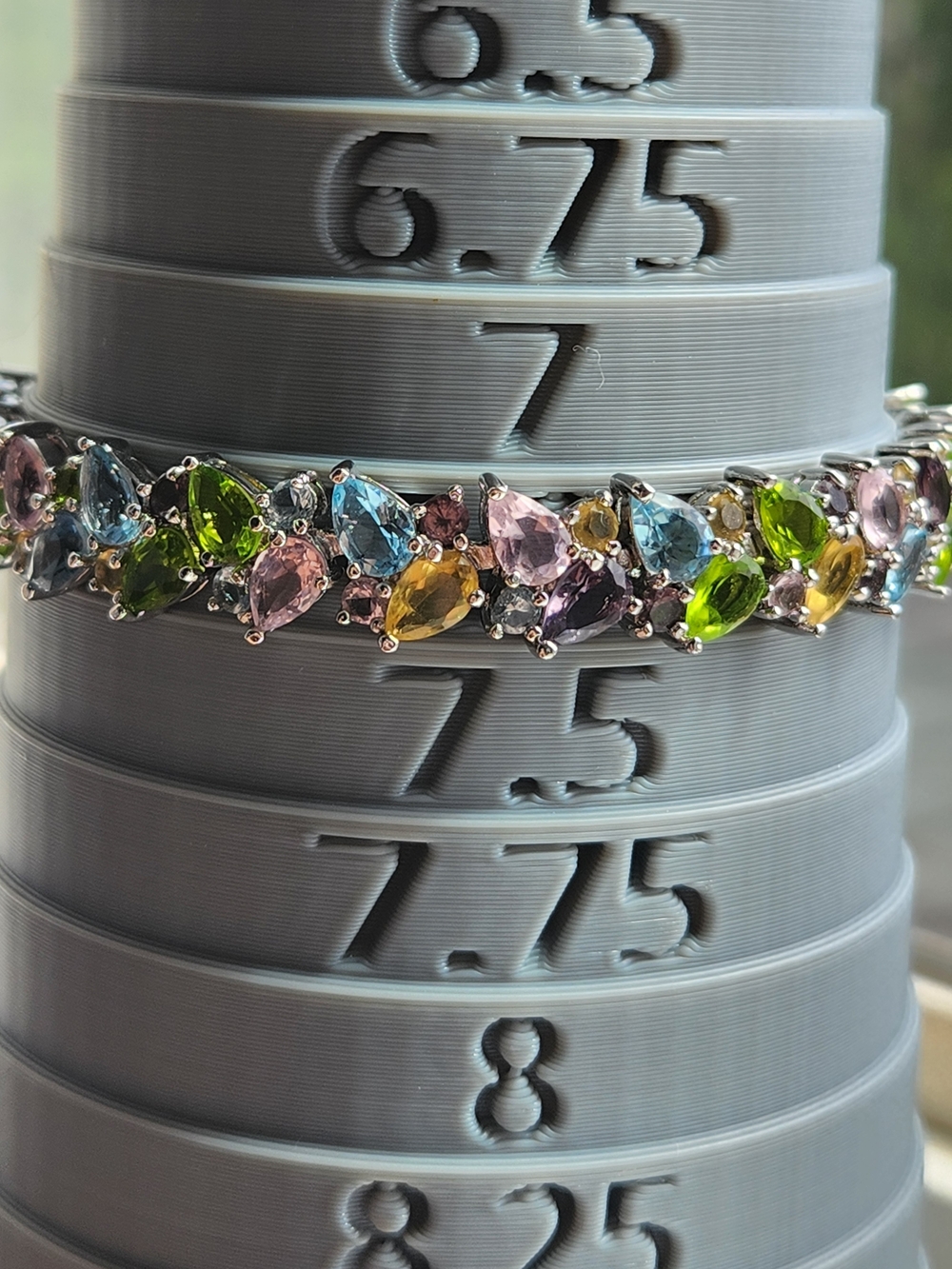 Artisan Multicolor Glass Teardrop Bracelet - Blue, Green, Yellow, Purple - Picture 11 of 11